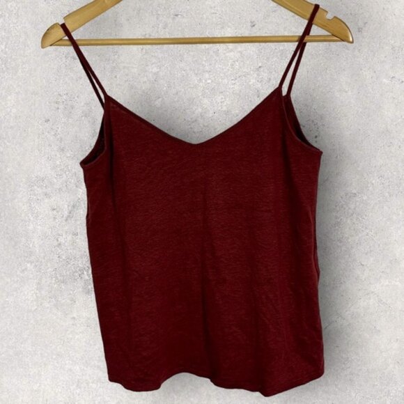 Sezane 100% Linen Elise Tank Top Lace Button Back Size XS French V-Neck Basic - Picture 4 of 11